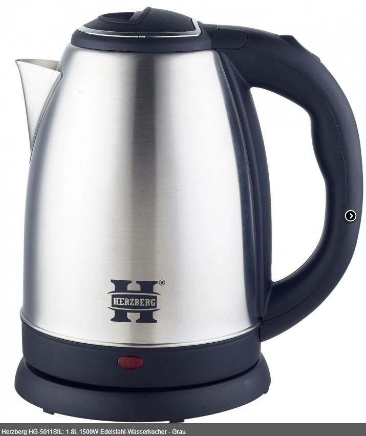 Fierbător Electric din Inox, 1.8L, 1500W – Gri/Argintiu