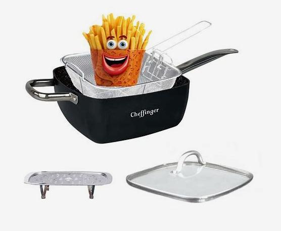 Set Tigaie Multifuncțională 4 Piese – 24 x 24 x 9,5 cm – Compatibilă cu Inducție, Antiaderentă, Rezistentă la Zgârieturi, cu Capac, Coș și Grătar pentru Gătit la Abur