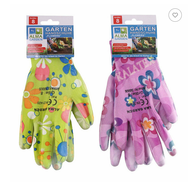 🌸 Mănuși de grădină pentru damă – Model floral, anti-alunecare, mărimea 8