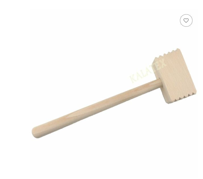 Ciocan pentru carne din lemn – 30 cm, cu dinți pe ambele fețe