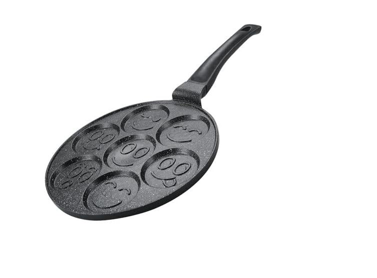 Tigaie Clătite 26 cm – 7 Emoji-uri Haioase, Strat Marmorat, Compatibilă Inducție
