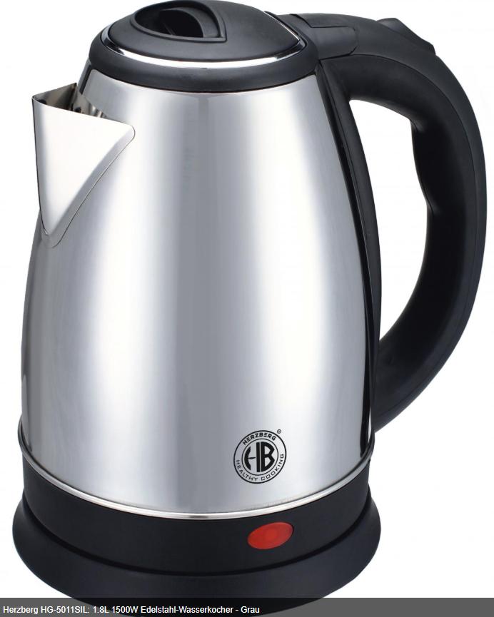 Fierbător Electric din Inox, 1.8L, 1500W – Gri/Argintiu