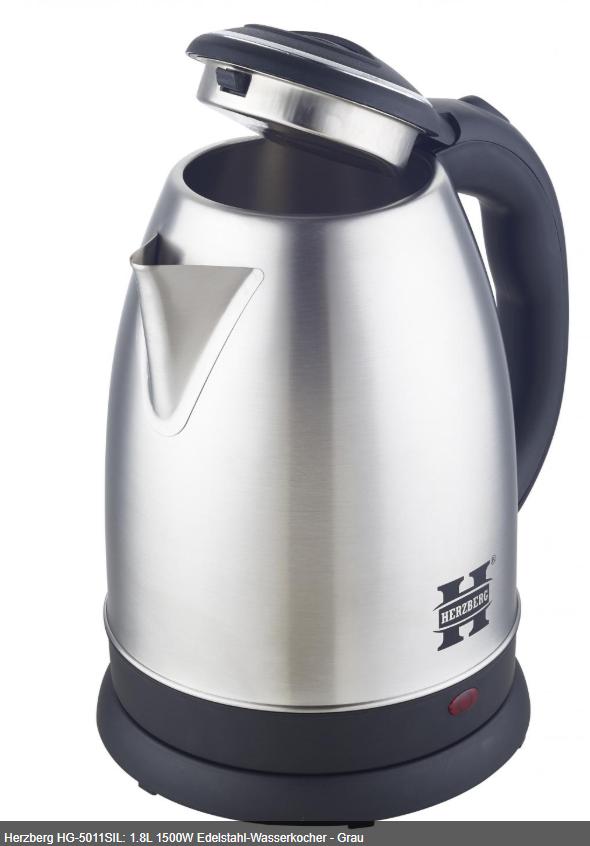 Fierbător Electric din Inox, 1.8L, 1500W – Gri/Argintiu