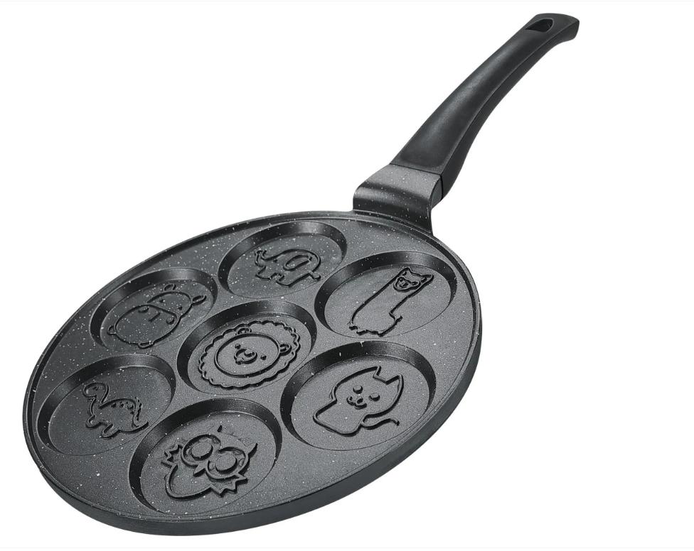 🥞 Tigaie Clătite 26 cm – Cu 7 Forme Drăguțe de Animale 🐰🐻🦊 | Compatibilă Inducție