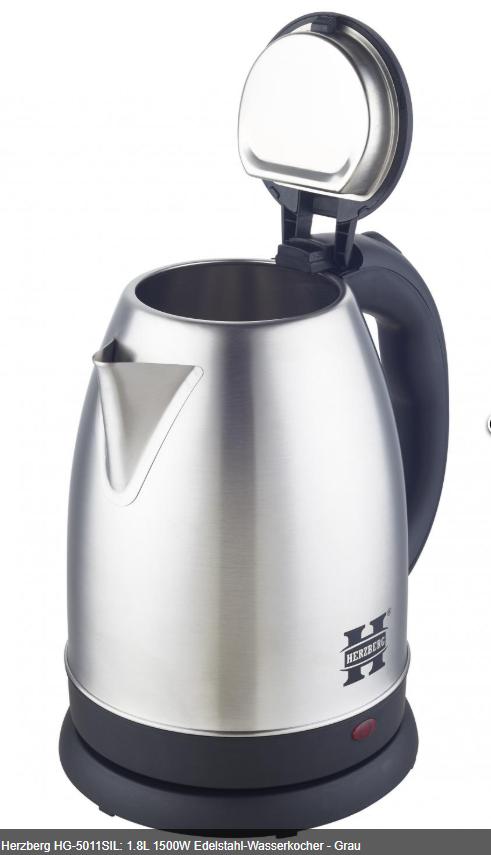 Fierbător Electric din Inox, 1.8L, 1500W – Gri/Argintiu