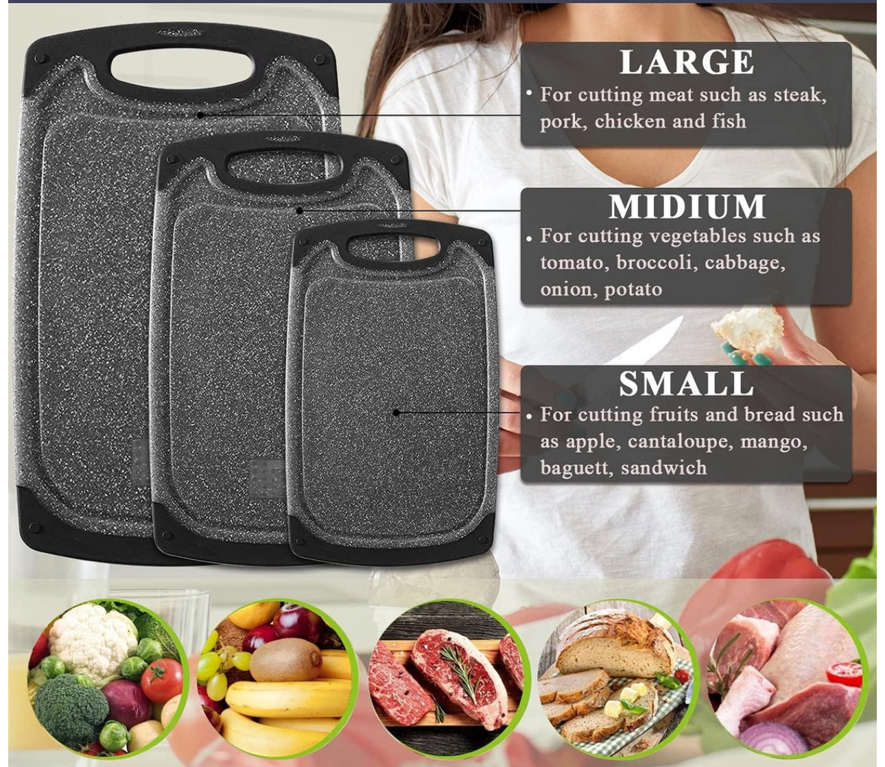 **Set de Tocătoare - 3 Tocătoare din Plastic BPA Free**