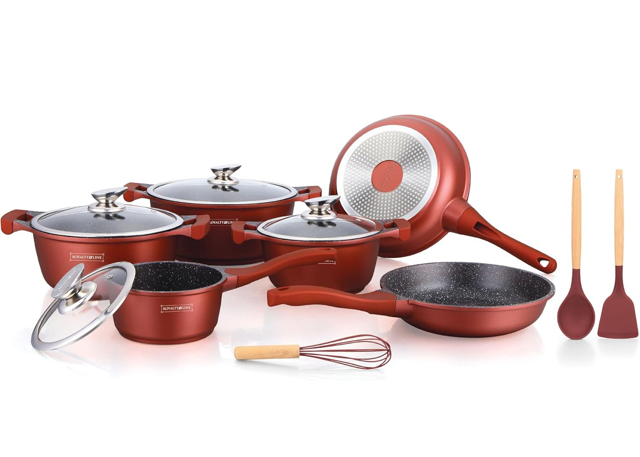 Set de vase 13 piese Burgundy 🍳✨**