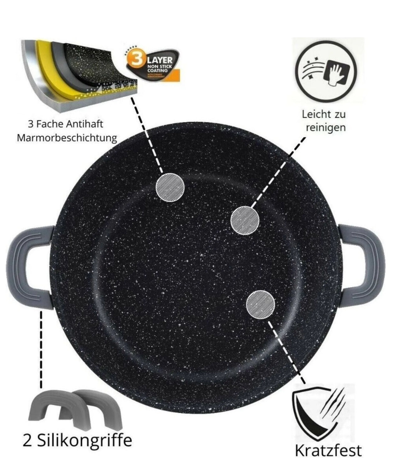 Vas Royalty Line - Aluminiu turnat, Capac din sticlă, 25,3 L/ Inducție /Electric/Foc deschis/Gaz