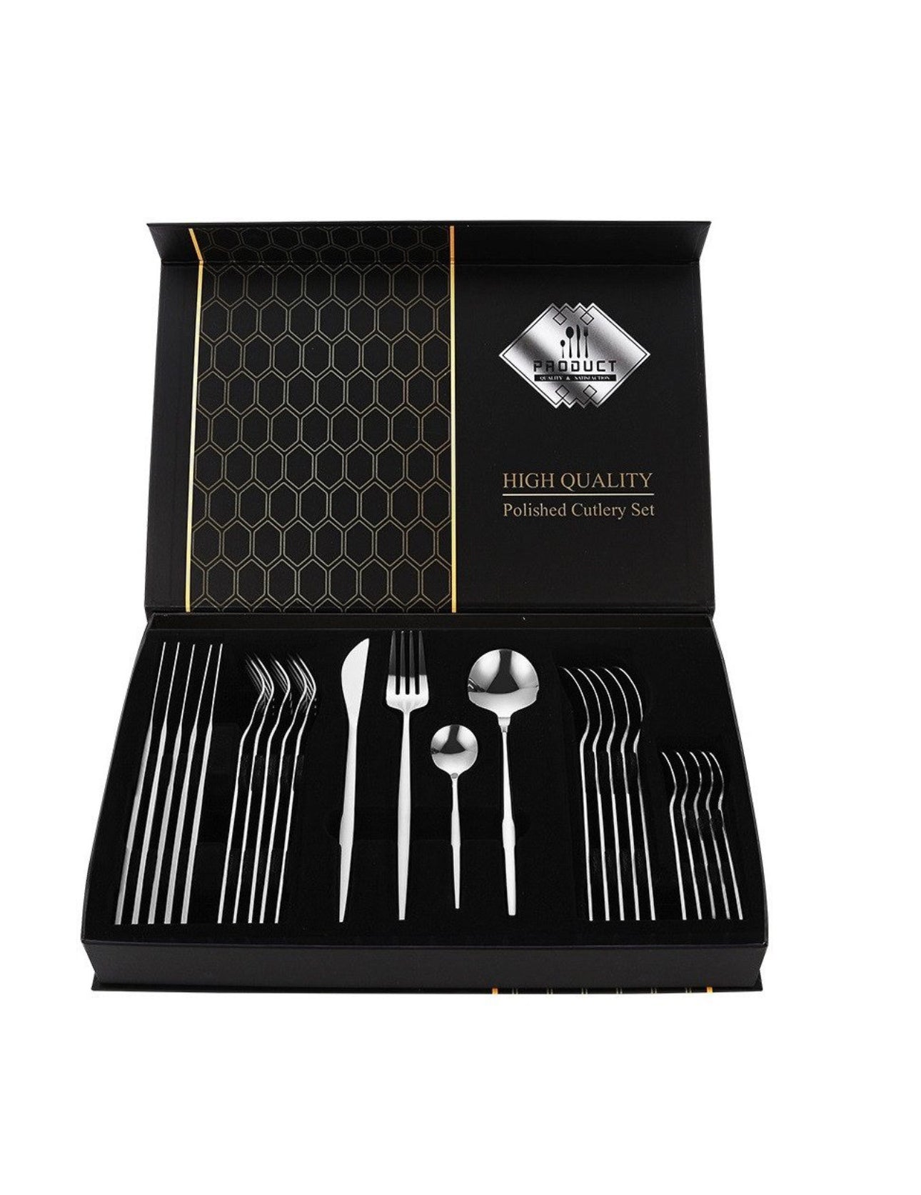 Set tacâmuri 24 piese – Argintiu | Oțel inoxidabil 18/10