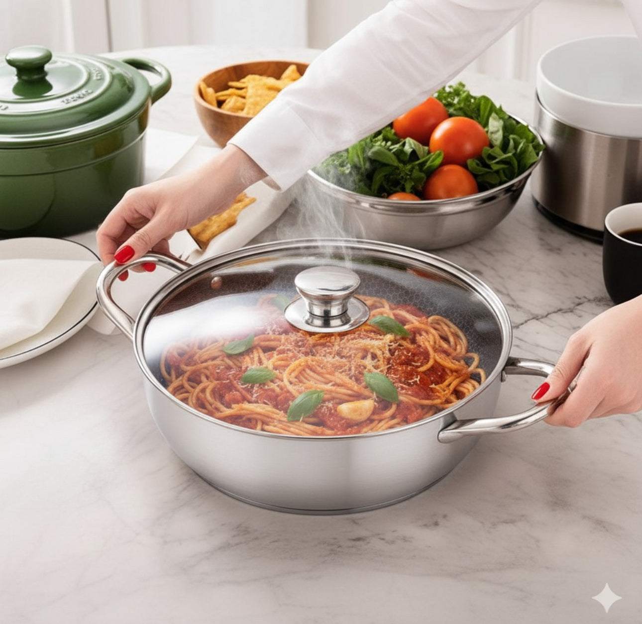 Set de Gătit PREMIUM din Oțel Inoxidabil 18/10 - 10 Piese** 🥘✨