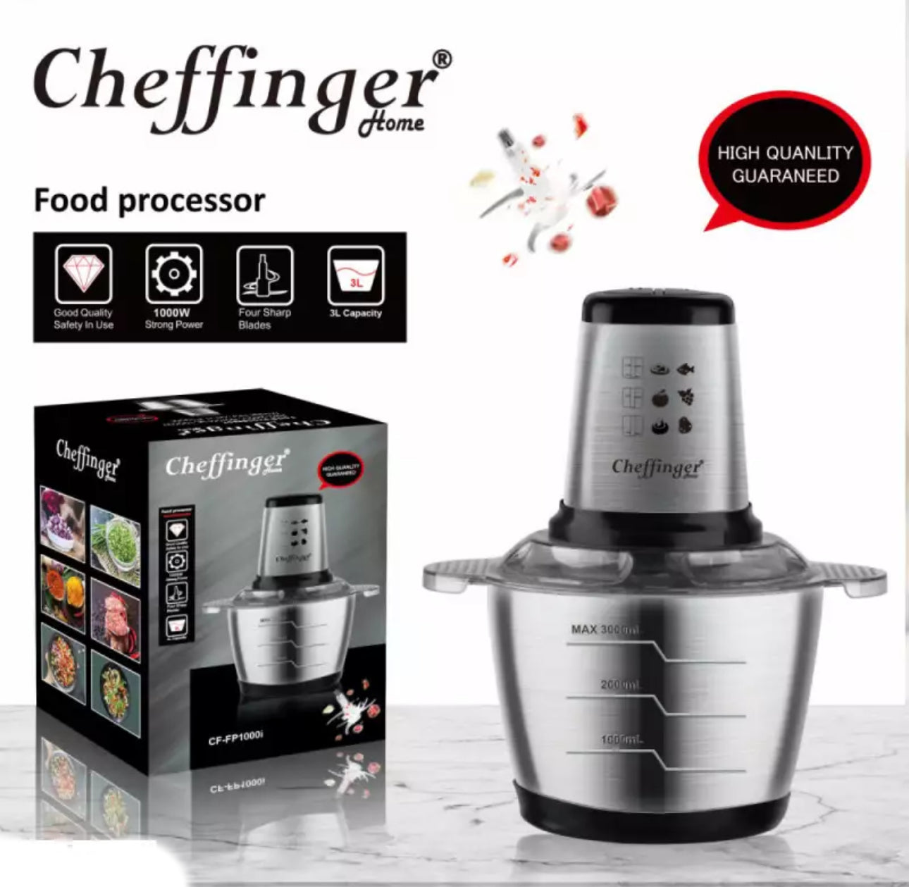 **Cheffinger tocător electric 5 L / 1000W 🍽️**