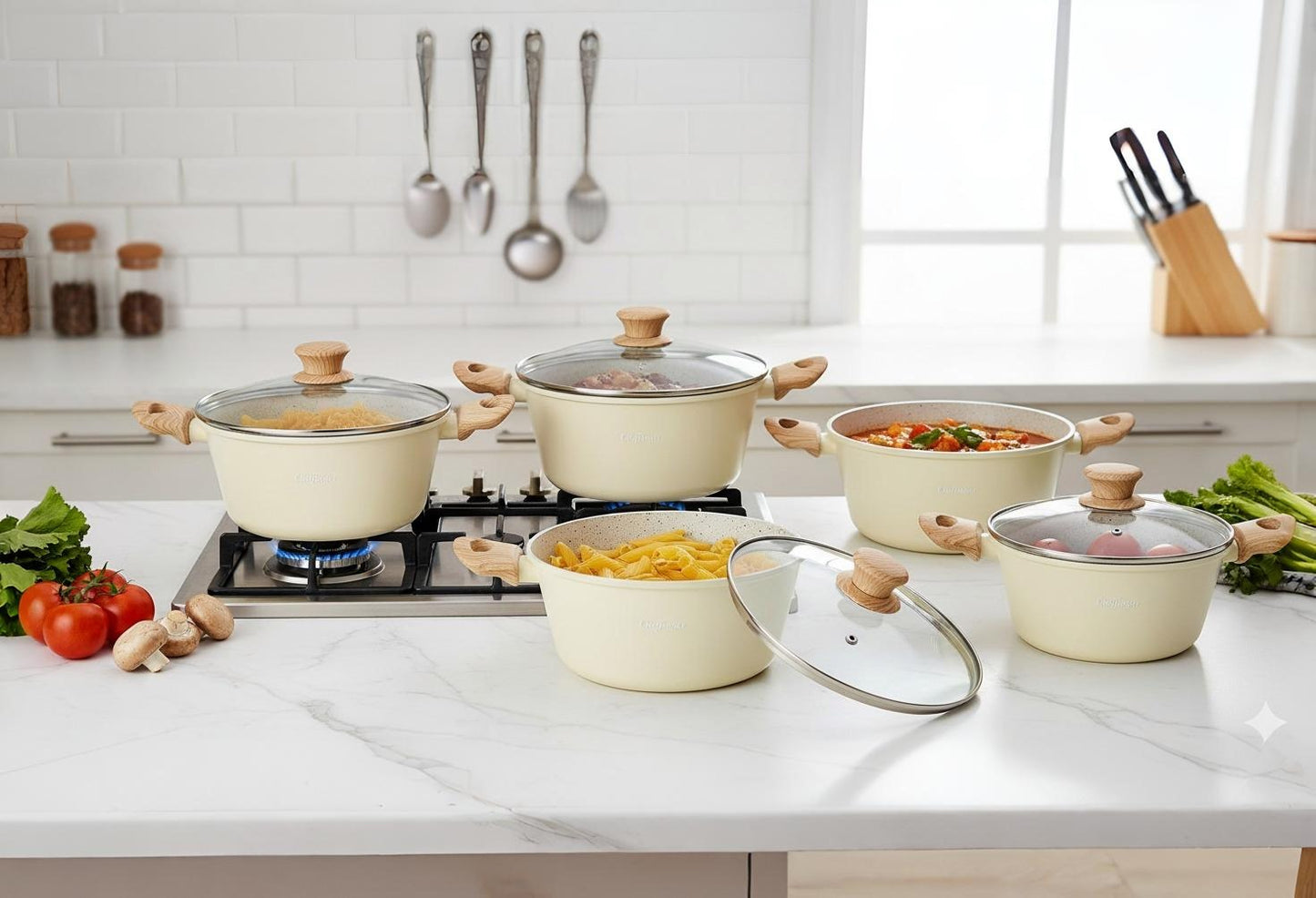 **Set de Oale 10 piese (20-22-24-26-28 cm) pentru Inducție 🍳✨**