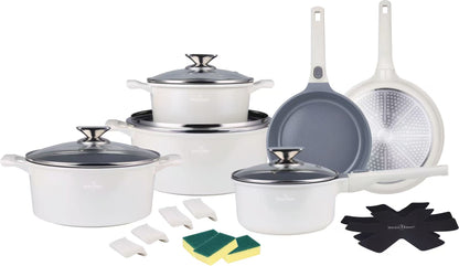 🍳 Set oale și tigăi 19 piese SwissHaus – Ceramică Sapphire, antiaderent, pentru toate tipurile de plite & cuptor