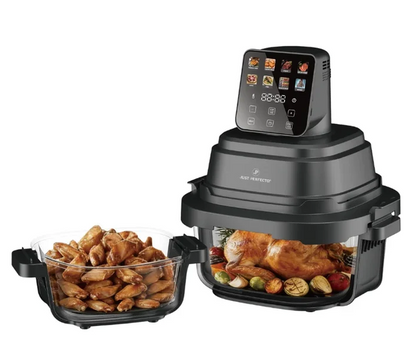 Friteuză cu aer cald din sticlă Just Perfecto – 4 L + 1,5 L, 1500 W