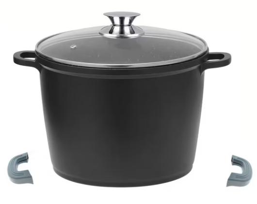 🍲 Vas cu capac din sticlă – Ø 28 cm, 10,2 L, compatibilă cu inducție