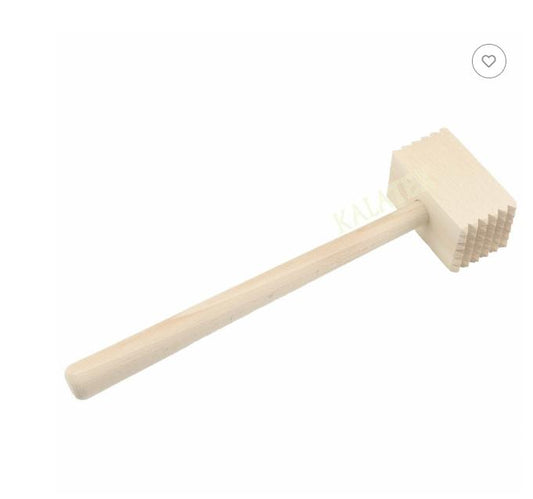 Ciocan pentru carne din lemn – 30 cm, cu dinți pe ambele fețe