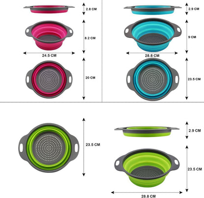 Set cu 3 strecurătoare pliabile din silicon pentru bucătărie