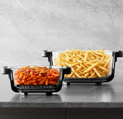 Friteuză cu aer cald din sticlă Just Perfecto – 4 L + 1,5 L, 1500 W
