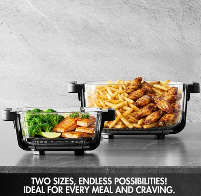 Friteuză cu aer cald din sticlă Just Perfecto – 4 L + 1,5 L, 1500 W