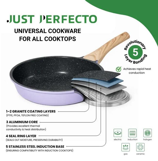 Set Vase de Gătit Just Perfecto – 13 Piese, Mov