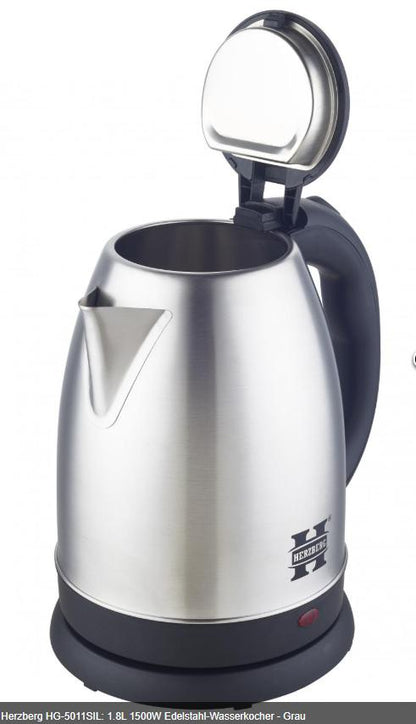 Fierbător Electric din Inox, 1.8L, 1500W – Gri/Argintiu