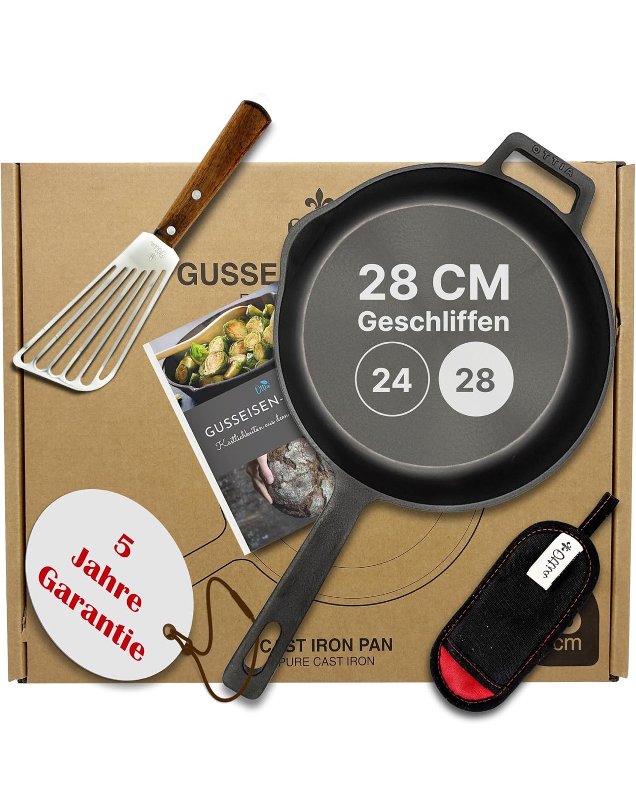 Tigaie din fontă Ottia, inducție 28cm