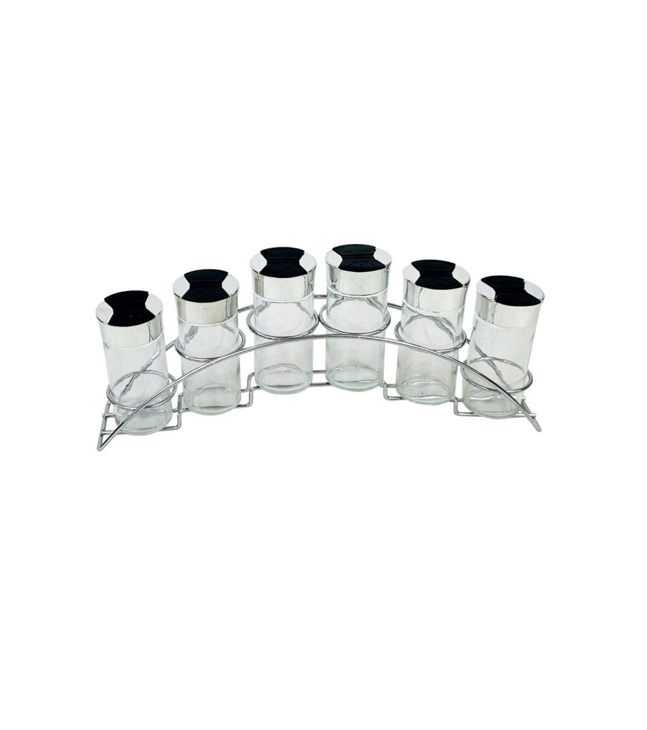 **Set Suport Condimente 6 Piese cu Recipient Sticlă & Oțel Inoxidabil – Elegant și Practic pentru Bucătăria Ta!**