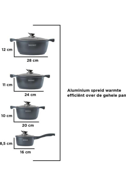Set de vase 13 piese Silver 🍳✨