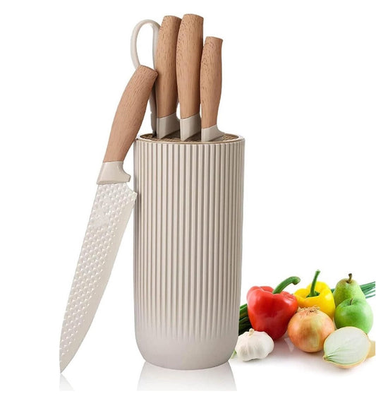 Set de Cuțite Royalty Line® – 7 Piese cu Bloc Elegant din Lemn