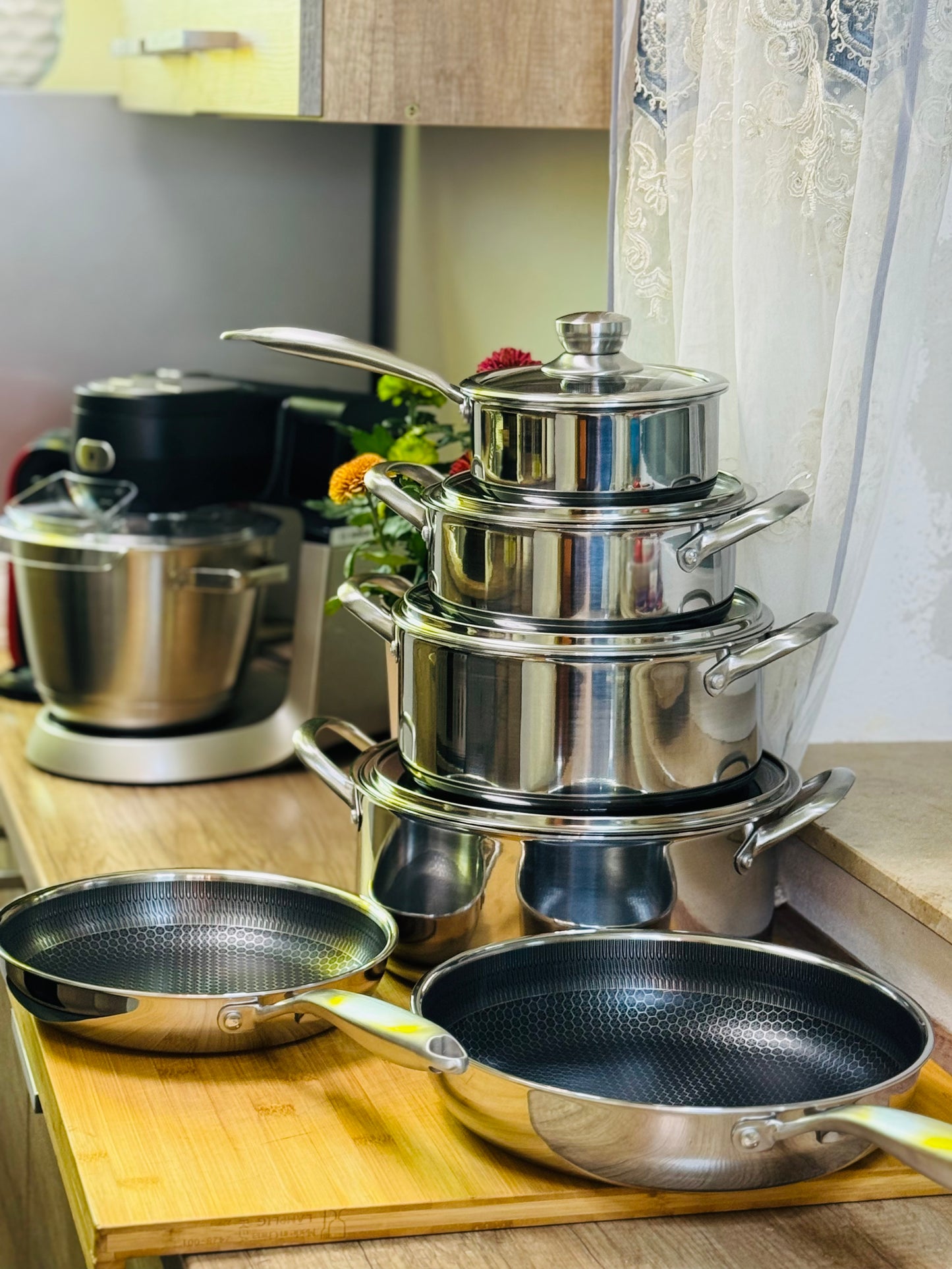 Set de Gătit PREMIUM din Oțel Inoxidabil 18/10 - 10 Piese** 🥘✨