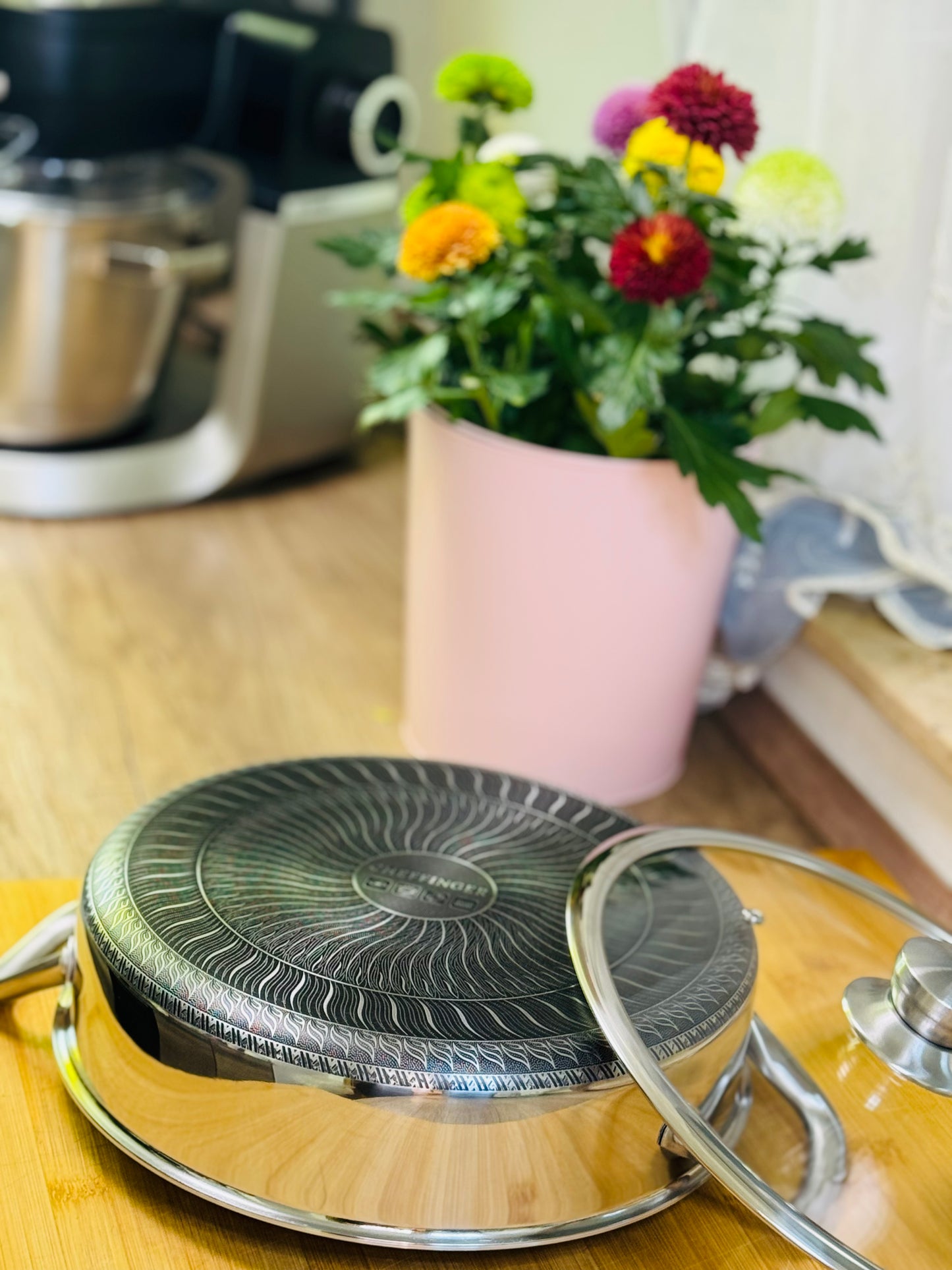 🫕 Oală Cheffinger 24 cm – 3 L | Inox 18/10 | Coating 3D Fagure | Anti-zgârieturi | Compatibilă Inducție