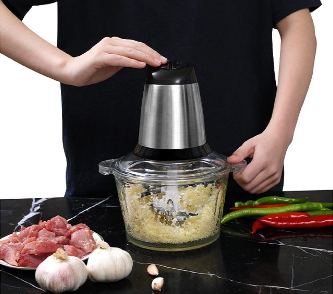 Tocător Electric Cheffinger 2L, 500W - Eficiență și Siguranță în Bucătărie