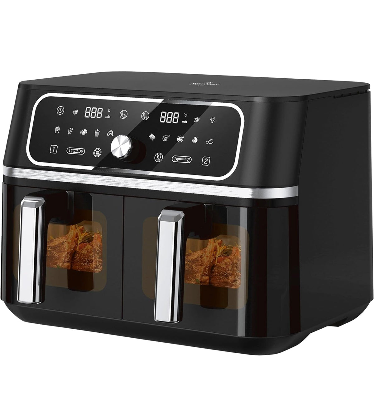 Friteuză cu aer cald Swiss Haus® Basel Premium Collection – 9 L, două coșuri, 3100 W, neagră