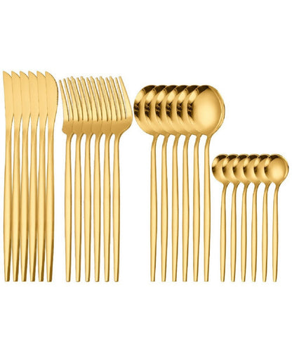 Set tacâmuri 24 piese – Auriu | Oțel inoxidabil 18/10