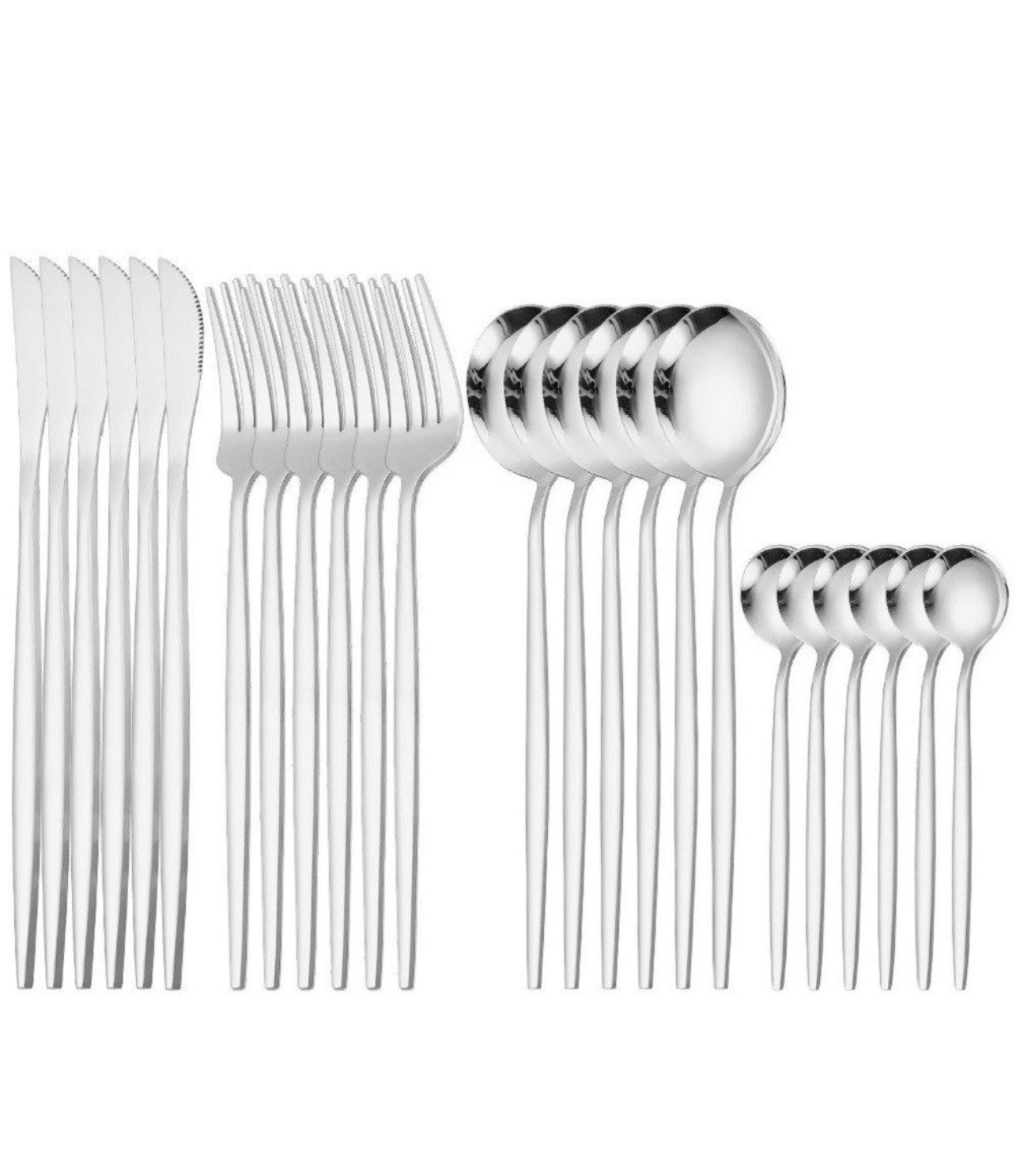 Set tacâmuri 24 piese – Argintiu | Oțel inoxidabil 18/10