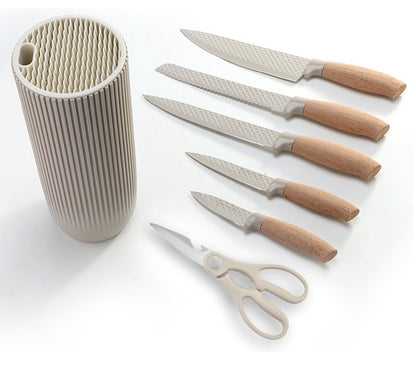 Set de Cuțite Royalty Line® – 7 Piese cu Bloc Elegant din Lemn