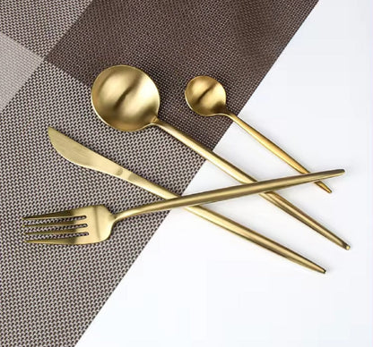 Set tacâmuri 24 piese – Auriu | Oțel inoxidabil 18/10
