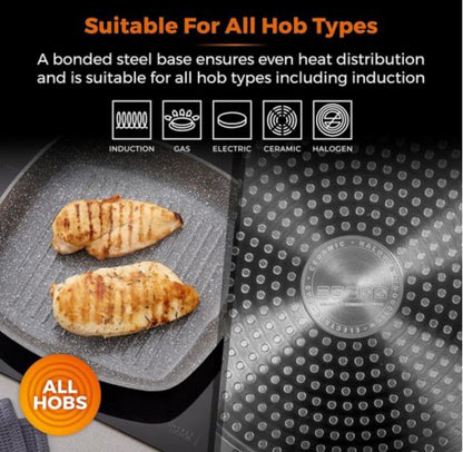 Tigaie pentru Inducție  – Ø 28 cm cu Acoperire Marmorată