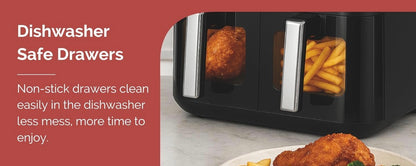 Friteuză cu aer cald Swiss Haus® Basel Premium Collection – 9 L, două coșuri, 3100 W, neagră