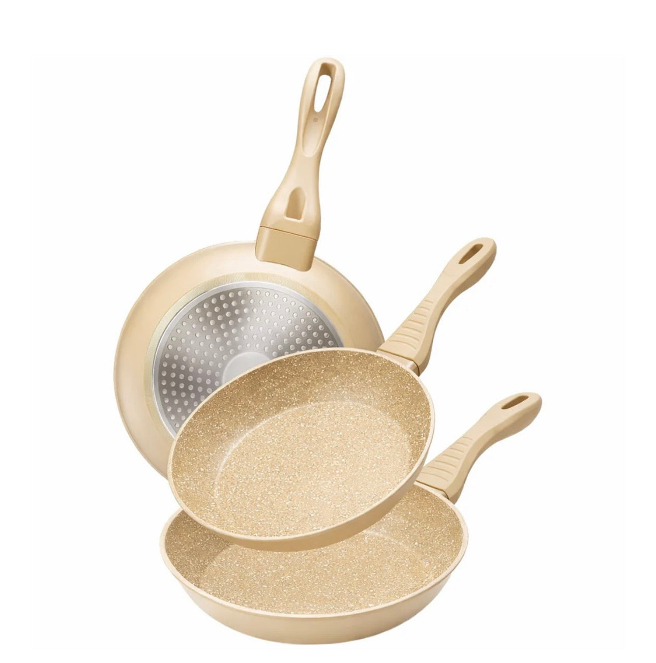 ✨ Set 3 tigăi antiaderente cu strat marmorat – pentru gătit ușor și rezultate perfecte