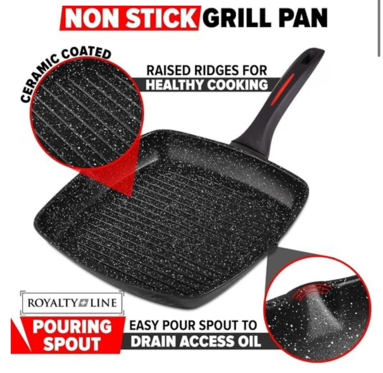 Tigaie pentru Inducție  – Ø 28 cm cu Acoperire Marmorată