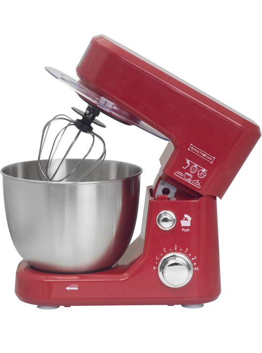 **Robot de Bucătărie Royalty Line - 1000W, 6 Viteze, Bol din Oțel Inoxidabil de 4 Litri, Culoare Roșie**