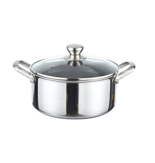 🫕 Oală Cheffinger 24 cm – 5L | Inox 18/10 | Coating 3D Fagure | Anti-zgârieturi | Compatibilă Inducție