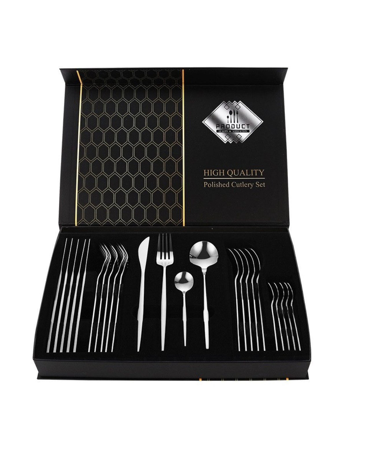 Set tacâmuri 24 piese – Argintiu | Oțel inoxidabil 18/10