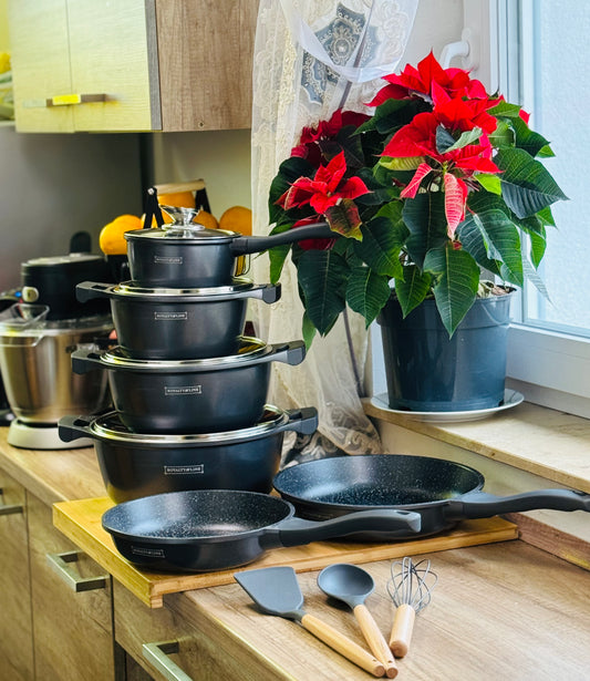 Set de vase 13 piese Silver 🍳✨