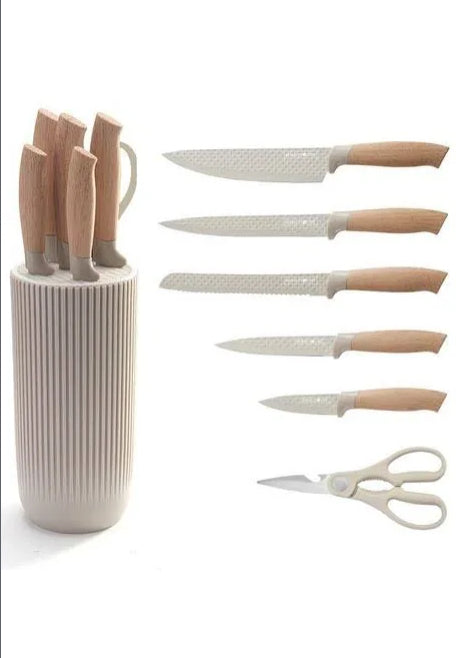 Set de Cuțite Royalty Line® – 7 Piese cu Bloc Elegant din Lemn