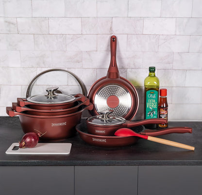 Set de vase 13 piese Burgundy 🍳✨**