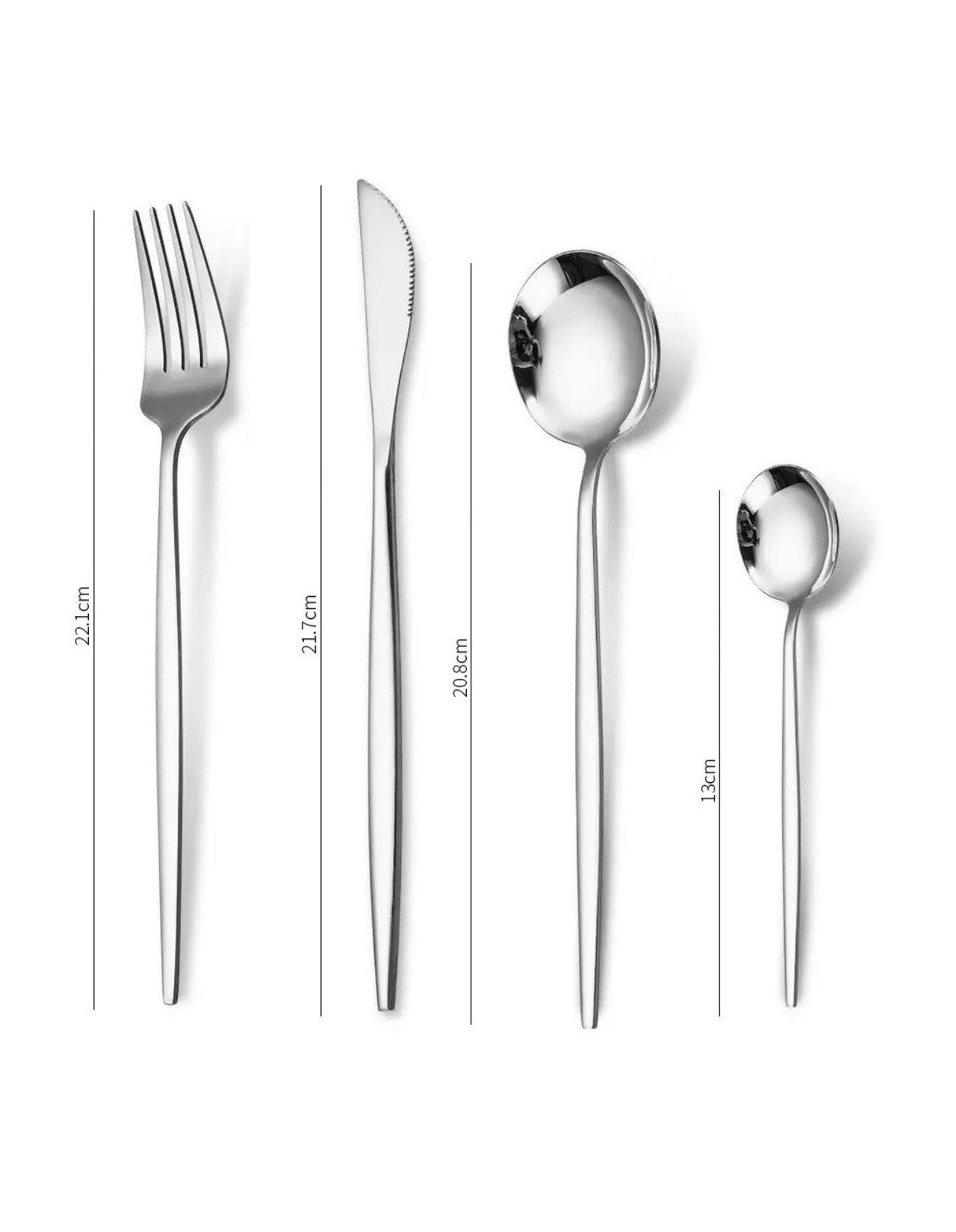 Set tacâmuri 24 piese – Argintiu | Oțel inoxidabil 18/10
