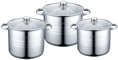 Set de Oale din Oțel Inoxidabil 6 Piese pentru Inducție** 10 L / 12 L / 15 L