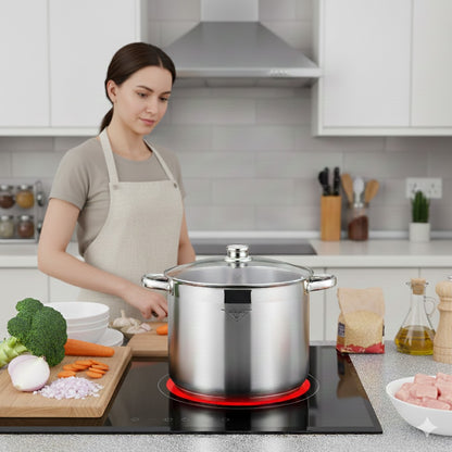 **Vas de inox cu fund dublu - 11L, 26x21 cm, compatibil cu toate tipurile de plite, inclusiv inducție**